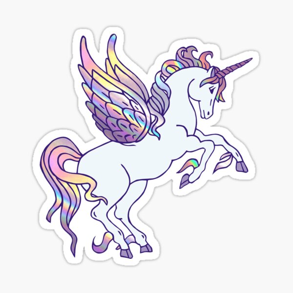 Paquet de stickers Une licorne charmante et fleurs 