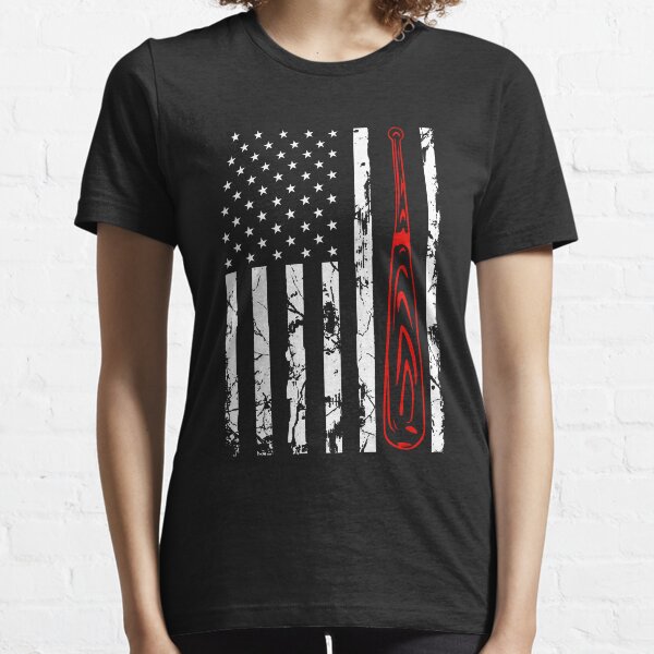 Baseball Vintage Patriotic American Flag Apparel for Baseball Season Essential T-Shirt