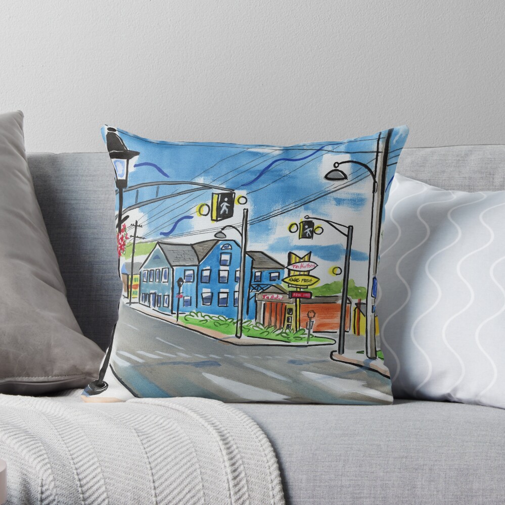 Directions Aberdeen and Webster St. Kentville Nova Scotia Throw Pillow