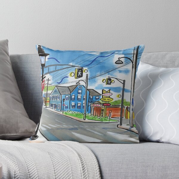 Directions Aberdeen and Webster St. Kentville Nova Scotia Throw Pillow