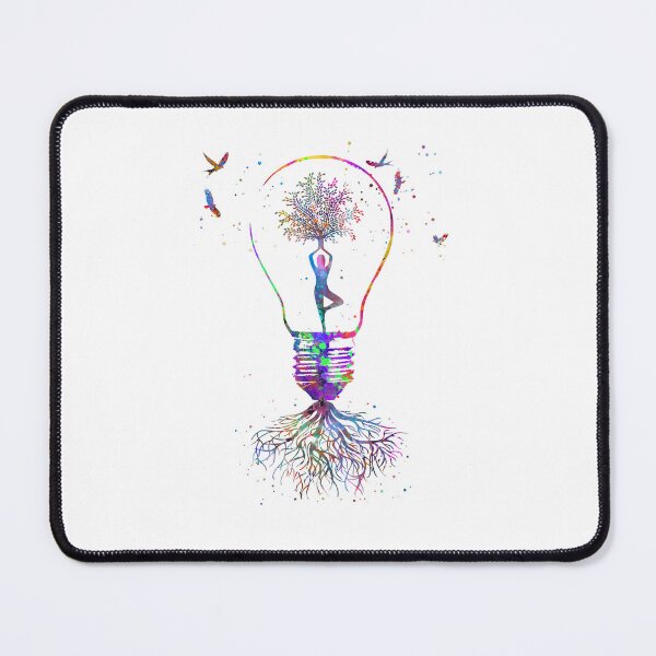 Item preview, Yoga tree, yoga tree pose, tree rooted, yoga pose in bulb designed and sold by Rosaliartbook.