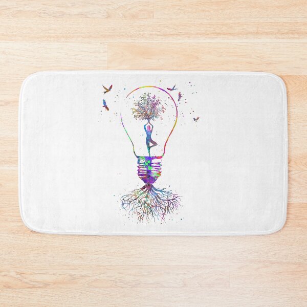 Item preview, Yoga tree, yoga tree pose, tree rooted, yoga pose in bulb designed and sold by Rosaliartbook.