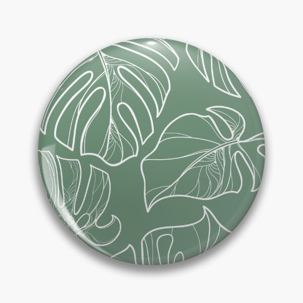 Item preview, Copy of Monstera Leaves Large Tropical Line Art Green and White designed and sold by TeesForNerds.