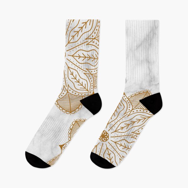Item preview, gold mandala and white marble luxury pattern designed and sold by Beeroclock.