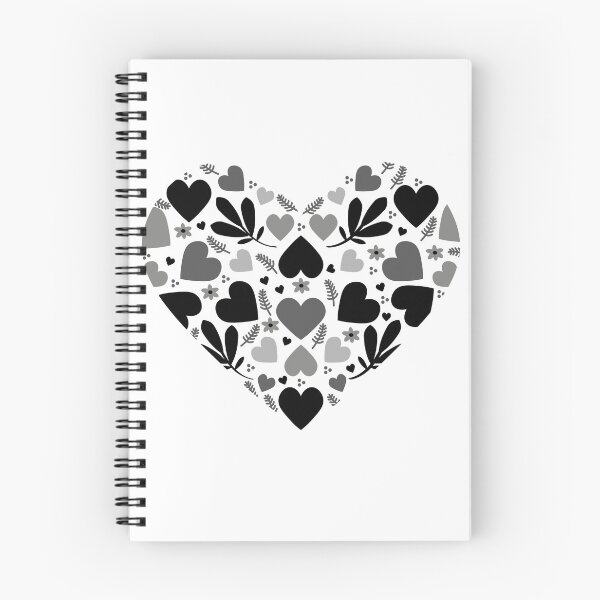 Item preview, black floral heart designed and sold by Karro-Art.