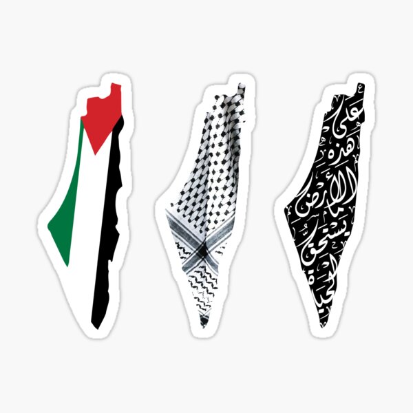 Map of Palestine, the Palestinians and all Freedom Seekers Homeland Sticker Pack #1 Sticker