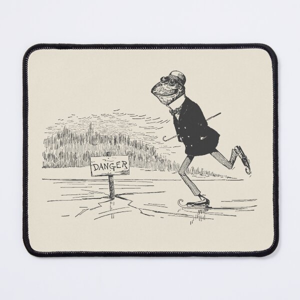 Item preview, Frog Ice Skating on Frozen Lake: Vintage Cottagecore Aesthetic, Skater Toad in Old Style designed and sold by MinistryOfFrogs.