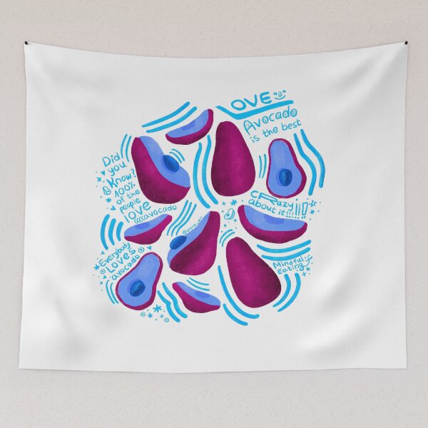 Item preview, Hand drawn avocado art for avocado lovers! crazy blue neon avocado illustration designed and sold by Orpaz Harush.
