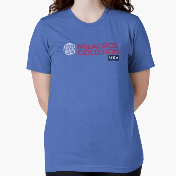 Item preview, Milagros Coldiron USA White (William Gibson t-shirt The Peripheral) designed and sold by Gibson Futures.