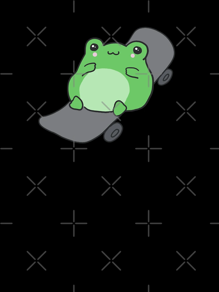 Trends Cute Frog On Skateboard Kawaii Aesthetic Frog T Shirts
