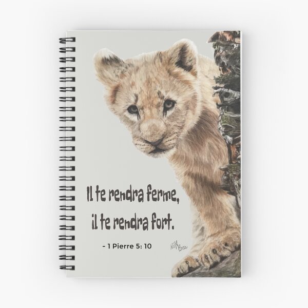 Item preview, brave lion cub 1 Peter 5:10 | bible verse designed and sold by NathBros.