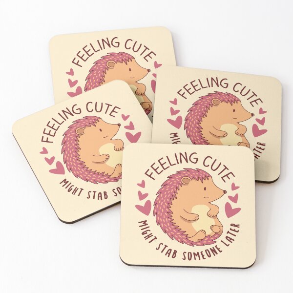 Item preview, Feeling cute might stab someone letter - Hedgehog set designed and sold by Paperfly Studio.