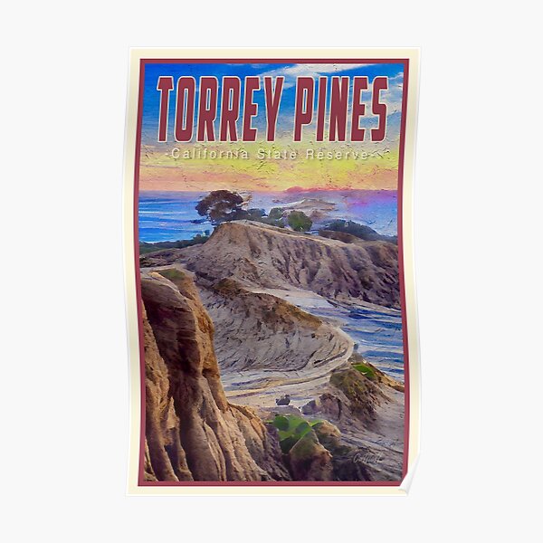 "Very Pretty Torrey Pines State Preserve Travel California" Poster for