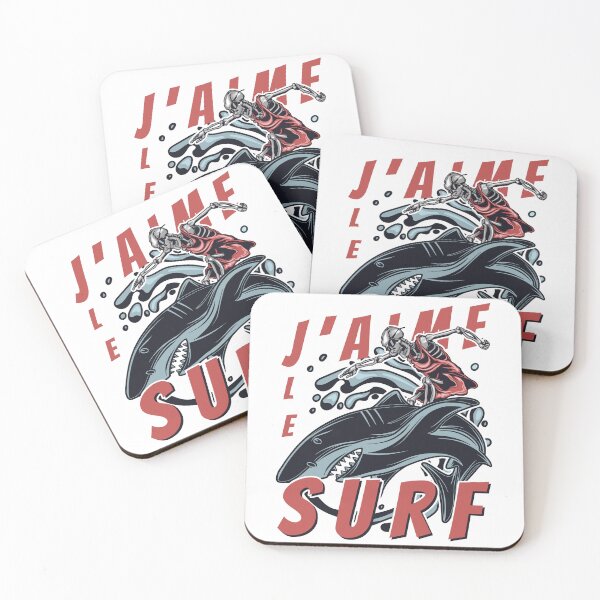 Aperçu de l'œuvre Surf J'aime Le Surf Skeleton Shark créée et vendue par OmmeDesigns.