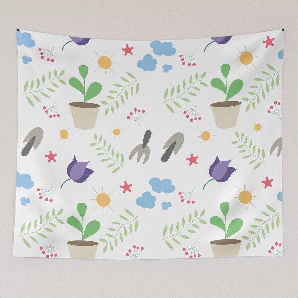 Item preview, Happy Gardening Seamless Pattern designed and sold by pearl-carnation.