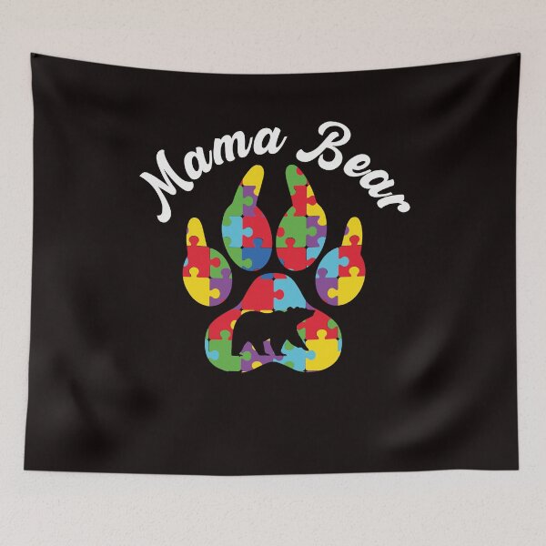 Item preview, Mama Autism Bear Child Son Daughter Autistic Puzzle Ribbon designed and sold by TomGiantDesigns.