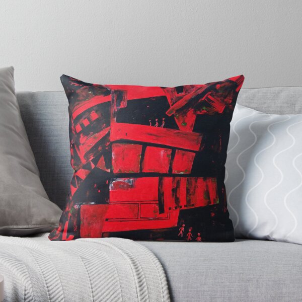 The Red and the Black Throw Pillow