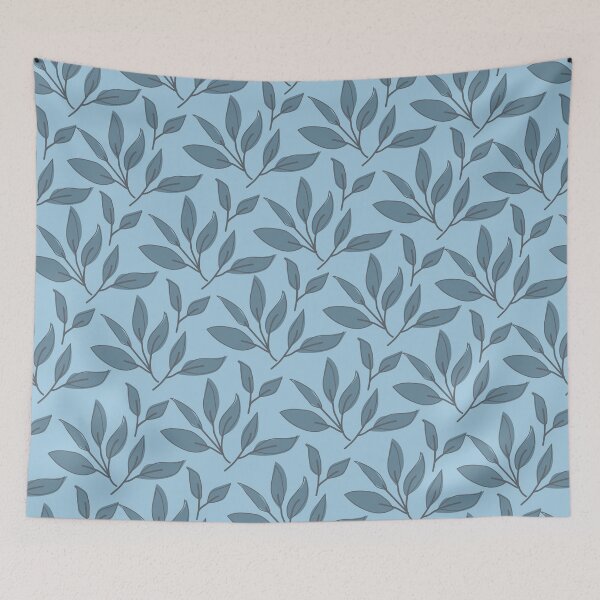 Item preview, Delicate cute blue foliage pattern designed and sold by Thegentleshop.