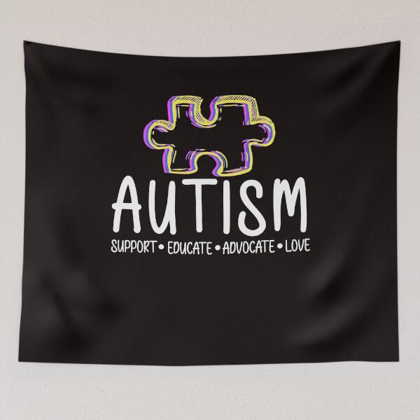 Item preview, Support Educate Advocate Love Autism Awareness Puzzle Ribbon designed and sold by TomGiantDesigns.