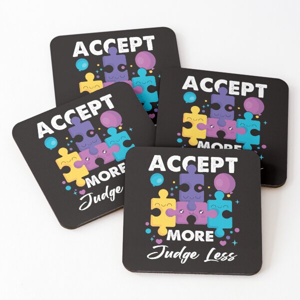 Item preview, Accept More Judge Less Autism Awareness Support Puzzle designed and sold by TomGiantDesigns.