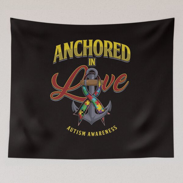 Item preview, Anchored In Love Autism Awareness Support Autistic Ribbon designed and sold by TomGiantDesigns.