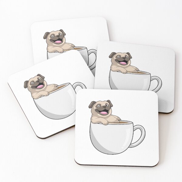 Item preview, Pug with Cup of Coffee designed and sold by Snabdesign84.