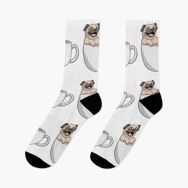 Item preview, Pug with Cup of Coffee designed and sold by Snabdesign84.