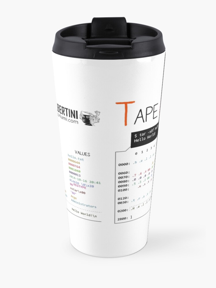 Alternate view of .TAR: the Tape Archive Travel Mug