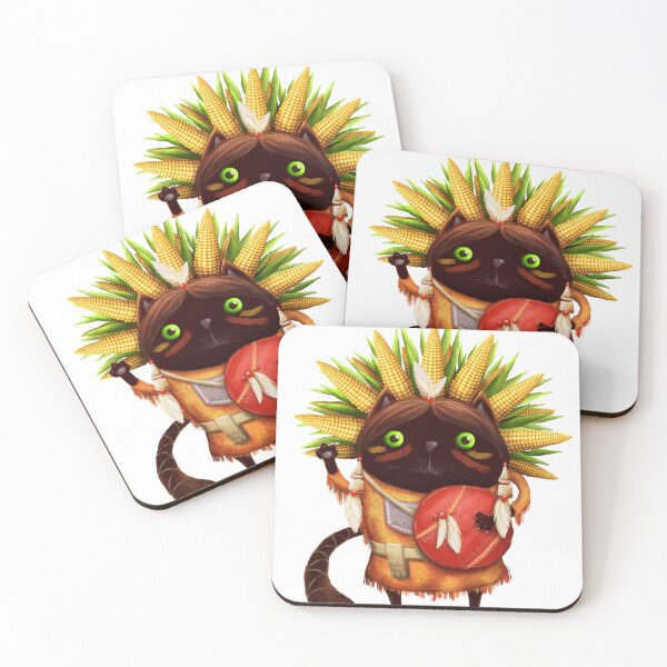 Item preview, gato jefe indio designed and sold by MaryshaArt.