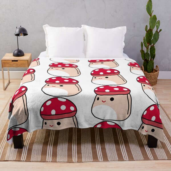 Malcolm Mushroom Squishmallow Throw Blanket