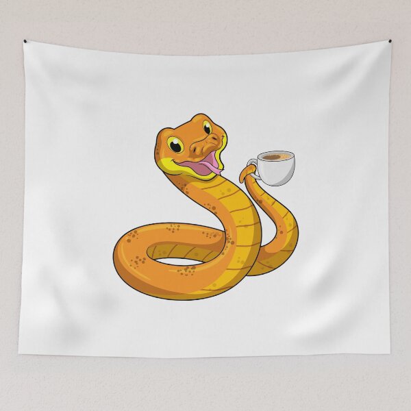 Item preview, Snake with Cup of Coffee designed and sold by Snabdesign84.