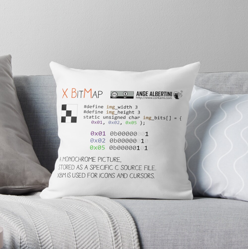 .XBM: X Bitmap Throw Pillow