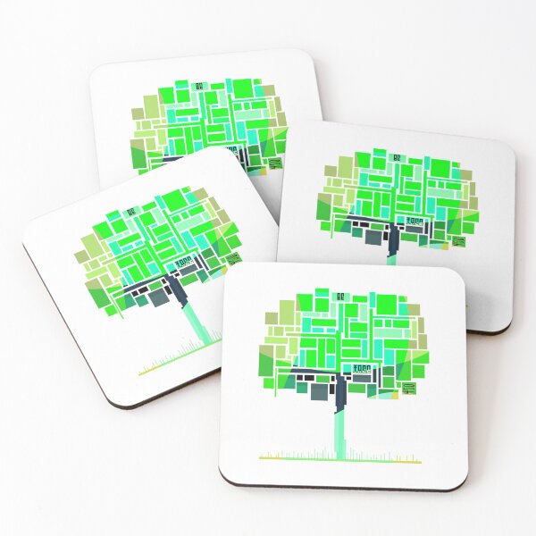 Item preview, NFT Be Tree Be Free Environmental theme polly green cubist tree 450 designed and sold by SpArtk.