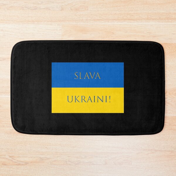 Item preview, Ukraine flag colours. Blue top, yellow bottom. romanized text Slava Ukraini! (Glory to Ukraine)r   designed and sold by DewdropGalaxy.