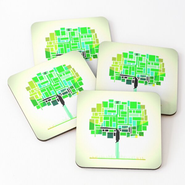 Item preview, NFT Be Tree Be Free Environmental theme perma green cubist tree 450 designed and sold by SpArtk.