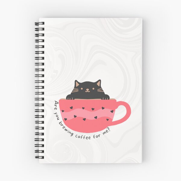 Item preview, Are you brewing coffee for me black cat in cute coffee mug with hearts designed and sold by Emily Roberts.