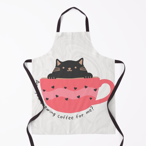 Item preview, Are you brewing coffee for me black cat in cute coffee mug with hearts designed and sold by Emily Roberts.