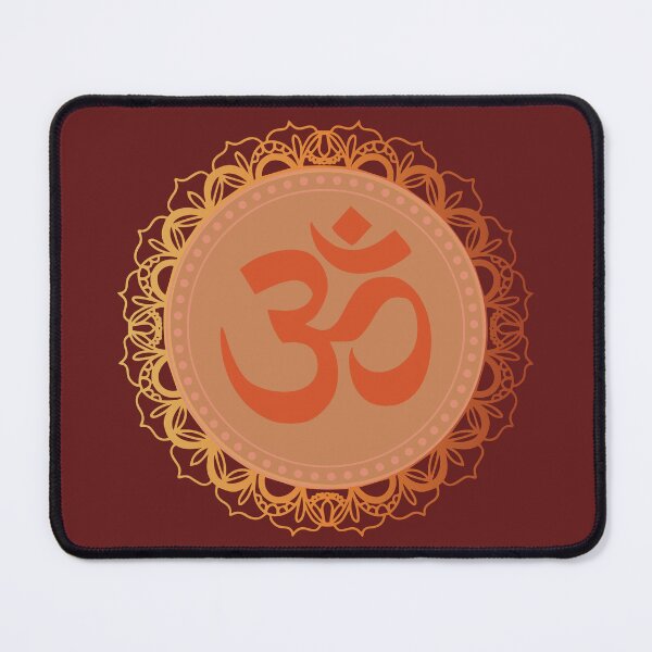 Item preview, Red and orange spiritual mandala om symbol designed and sold by Thegentleshop.