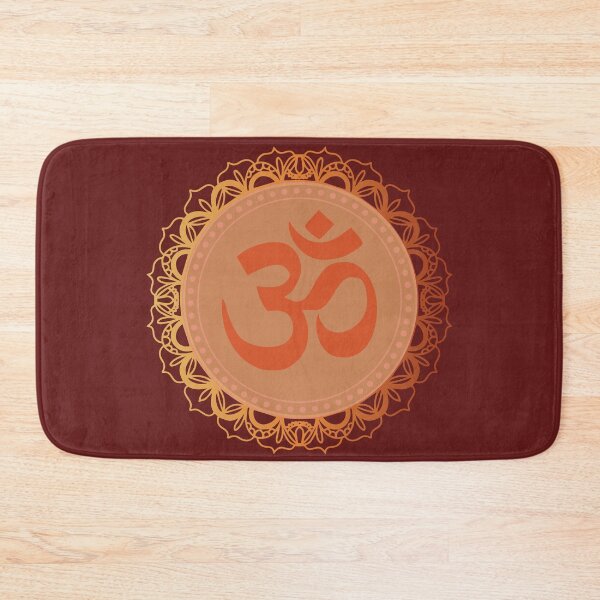 Item preview, Red and orange spiritual mandala om symbol designed and sold by Thegentleshop.