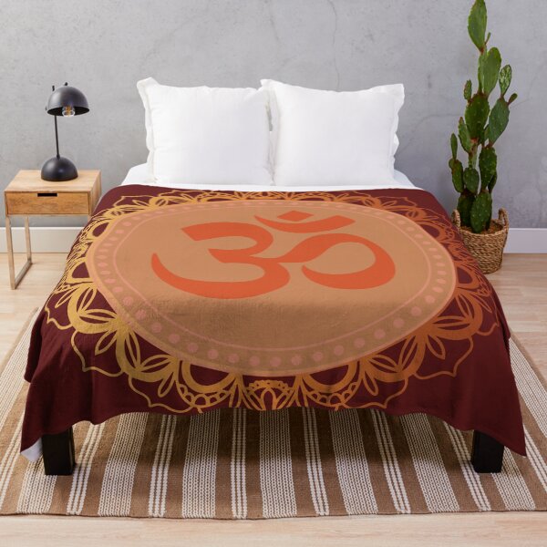 Item preview, Red and orange spiritual mandala om symbol designed and sold by Thegentleshop.
