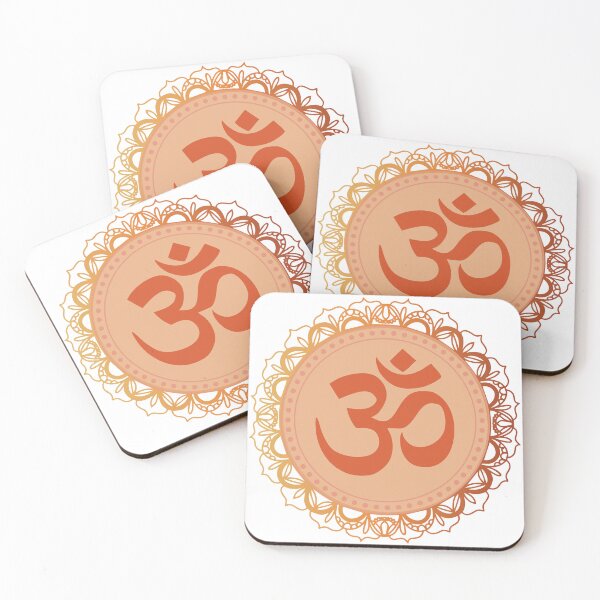 Item preview, Red and orange spiritual mandala om symbol designed and sold by Thegentleshop.