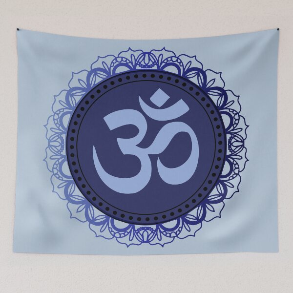 Item preview, Blue spiritual mandala om symbol designed and sold by Thegentleshop.