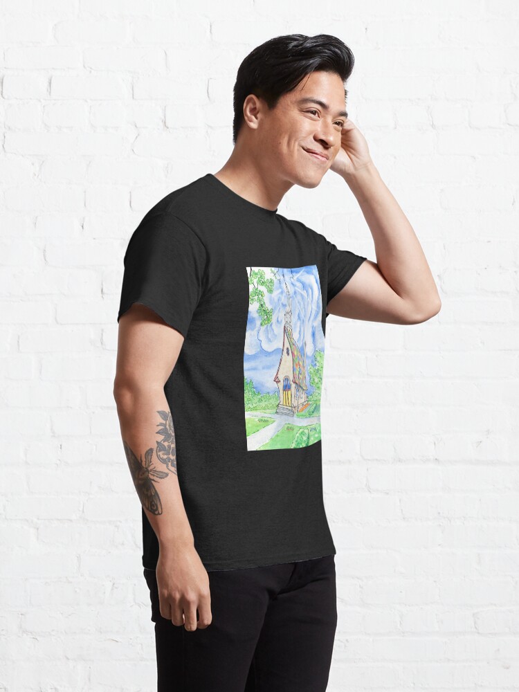 Alternate view of Grande Belle Vue , Grand Pre, Church, Acadian Classic T-Shirt