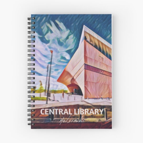 Artikelvorschau, Zentralbibliothek Helsinki Oodi Kluuvi Bezirk FINNLAND | Illustration Zeichnung Freistil Aquarell entworfen und verkauft von studiodesigners.