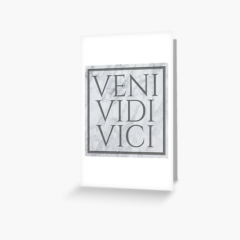 "Veni Vidi Vici Roman Motto Phrase - I came, I saw, I conquered Marble