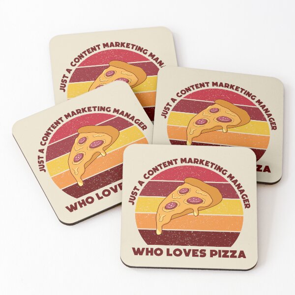Item preview, Just a content marketing manager who loves pizza, dark text, funny marketer food lover, content marketing manager pizza designed and sold by SGS-.