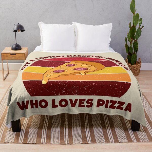 Item preview, Just a content marketing manager who loves pizza, dark text, funny marketer food lover, content marketing manager pizza designed and sold by SGS-.