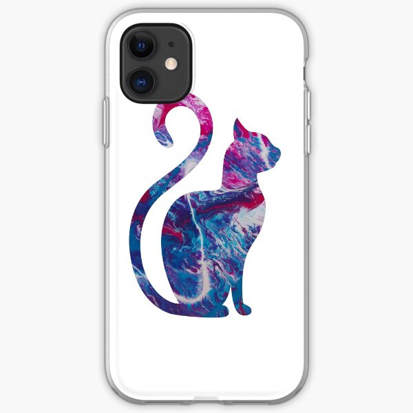 Smaller abstract funky cat iPhone Soft Case