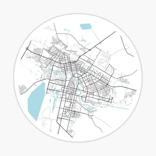 "NurSultan City Map of Akmola, Kazakhstan Circle" Sticker by deMAP
