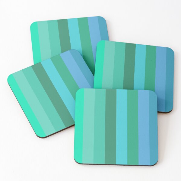 Item preview, blue and gree minimalist stripe pattern designed and sold by pauloneill-art.